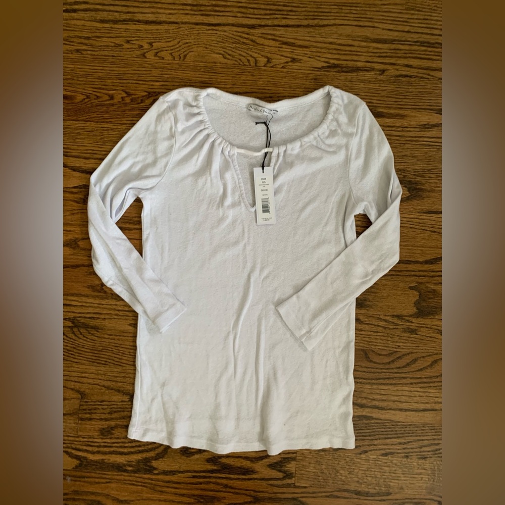 NWT Michael Stars Nikita Keyhole Top Shine white